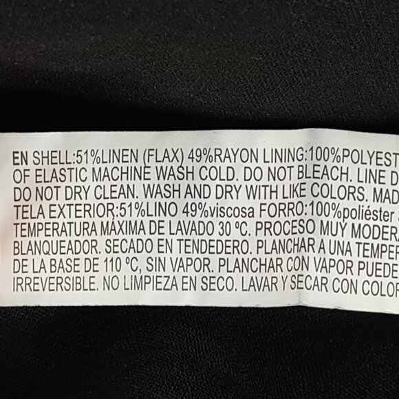 Forever 21+ Black Linen Blend Midi Dress Spaghetti Strap Tie Front Size 3X - Picture 12 of 12